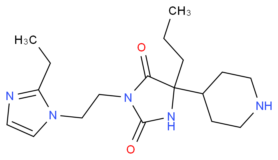 3-[2-(2-ethyl-1H-imidazol-1-yl)ethyl]-5-piperidin-4-yl-5-propylimidazolidine-2,4-dione_分子结构_CAS_)