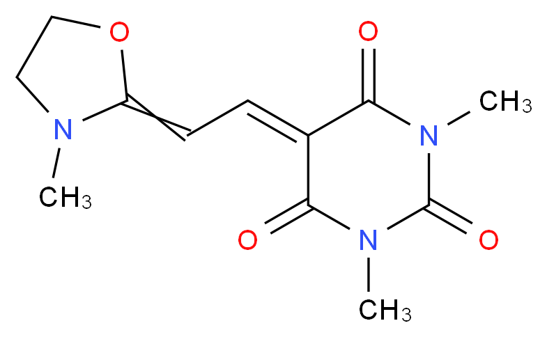 1,3-dimethyl-5-[2-(3-methyl-1,3-oxazolidin-2-ylidene)ethylidene]-1,3-diazinane-2,4,6-trione_分子结构_CAS_428519-06-6