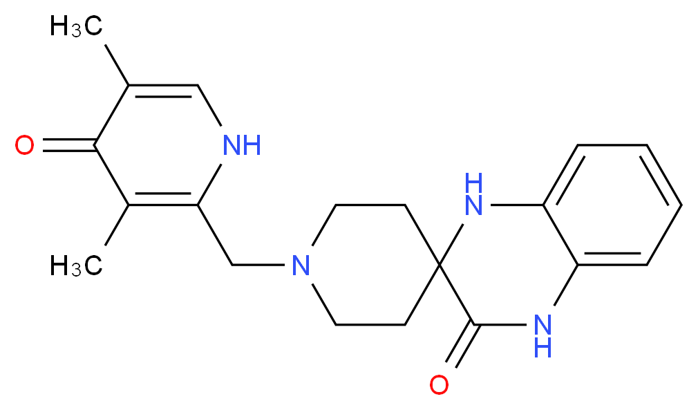 1-[(3,5-dimethyl-4-oxo-1,4-dihydro-2-pyridinyl)methyl]-1',4'-dihydro-3'H-spiro[piperidine-4,2'-quinoxalin]-3'-one_分子结构_CAS_)