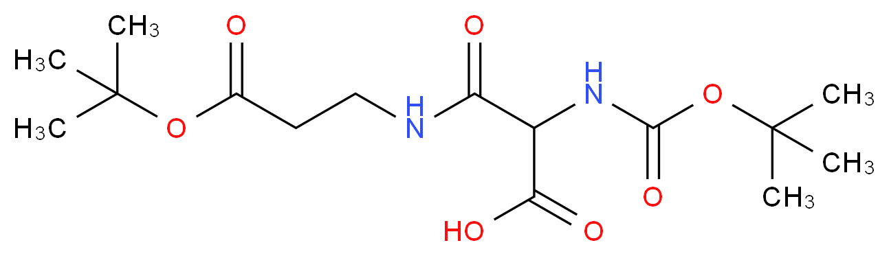 2-{[3-(tert-butoxy)-3-oxopropyl]carbamoyl}-2-{[(tert-butoxy)carbonyl]amino}acetic acid_分子结构_CAS_1076199-43-3