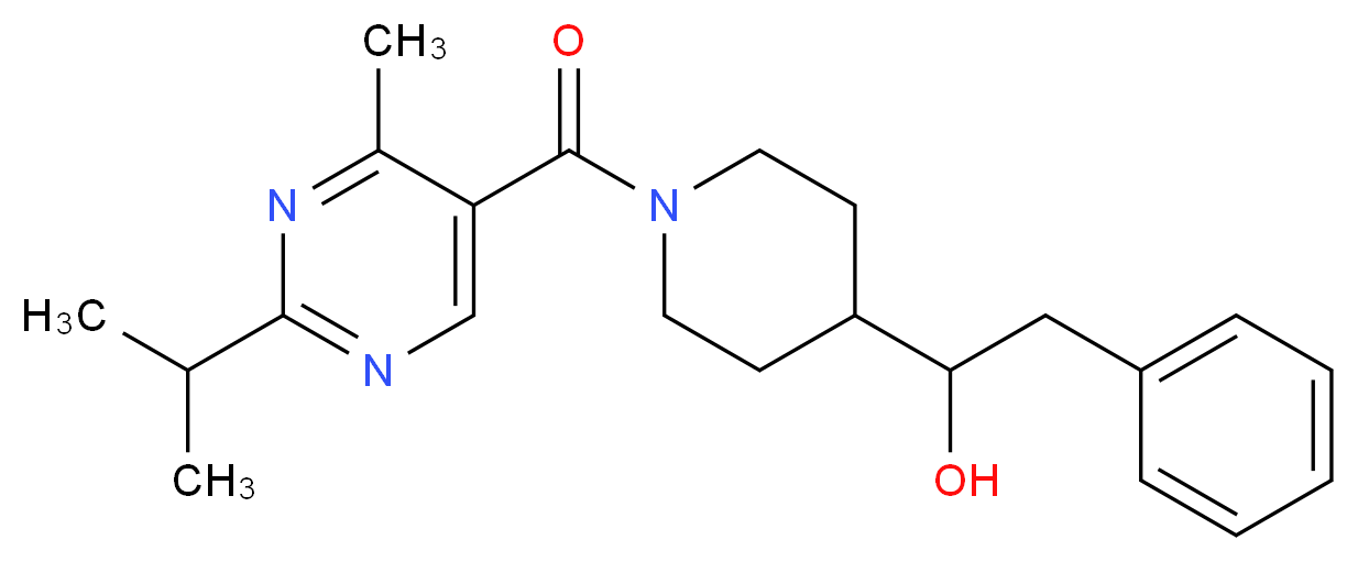 1-{1-[(2-isopropyl-4-methyl-5-pyrimidinyl)carbonyl]-4-piperidinyl}-2-phenylethanol_分子结构_CAS_)