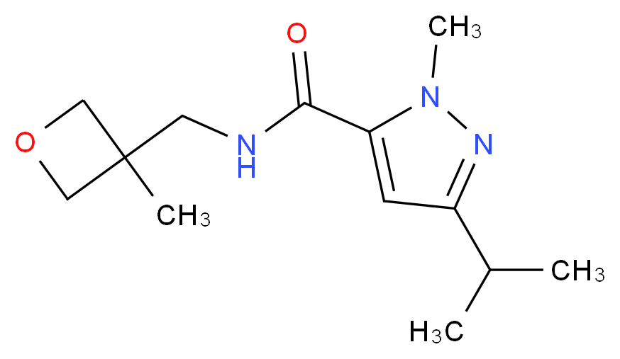 3-isopropyl-1-methyl-N-[(3-methyl-3-oxetanyl)methyl]-1H-pyrazole-5-carboxamide_分子结构_CAS_)