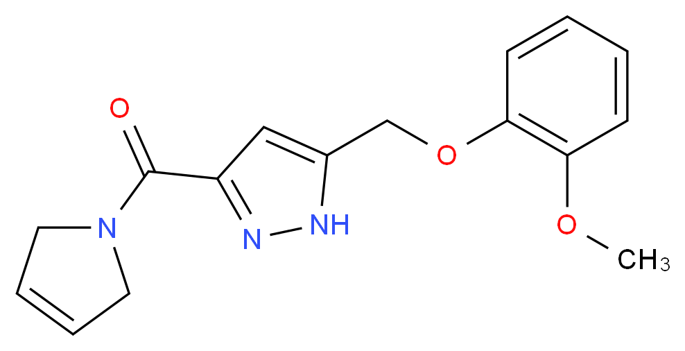 3-(2,5-dihydro-1H-pyrrol-1-ylcarbonyl)-5-[(2-methoxyphenoxy)methyl]-1H-pyrazole_分子结构_CAS_)