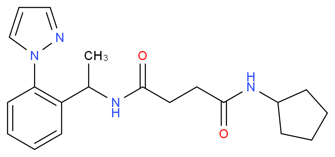 N-cyclopentyl-N'-{1-[2-(1H-pyrazol-1-yl)phenyl]ethyl}succinamide_分子结构_CAS_)