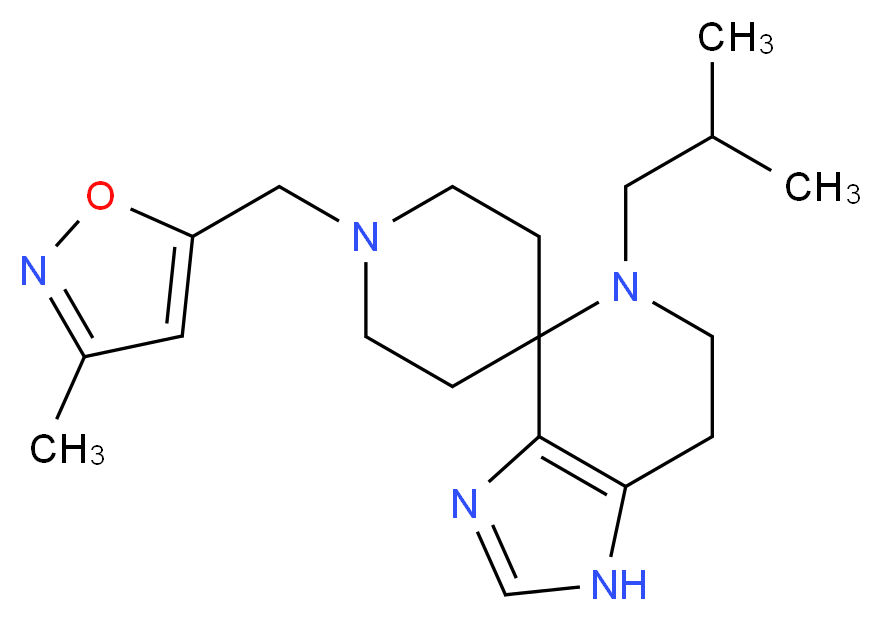 5-isobutyl-1'-[(3-methylisoxazol-5-yl)methyl]-1,5,6,7-tetrahydrospiro[imidazo[4,5-c]pyridine-4,4'-piperidine]_分子结构_CAS_)
