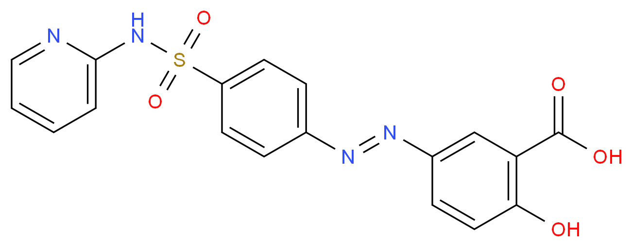 2-HYDROXY-(5-([4-(2-PYRIDINYLAMINO)SULFONYL]PHENYL)AZO)BENZOIC ACID_分子结构_CAS_)
