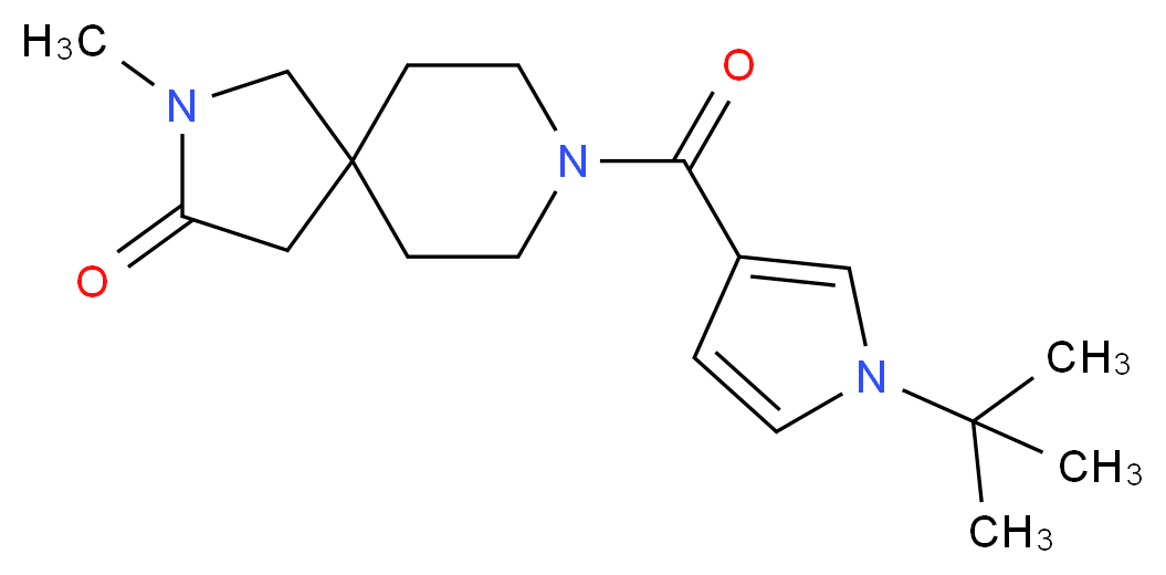 8-[(1-tert-butyl-1H-pyrrol-3-yl)carbonyl]-2-methyl-2,8-diazaspiro[4.5]decan-3-one_分子结构_CAS_)