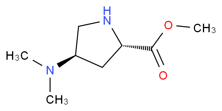 methyl (2S,4R)-4-(dimethylamino)pyrrolidine-2-carboxylate_分子结构_CAS_1163706-98-6