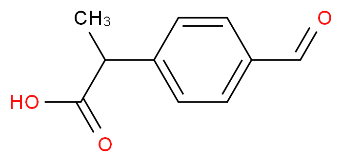 2-(4-formylphenyl)propanoic acid_分子结构_CAS_43153-07-7