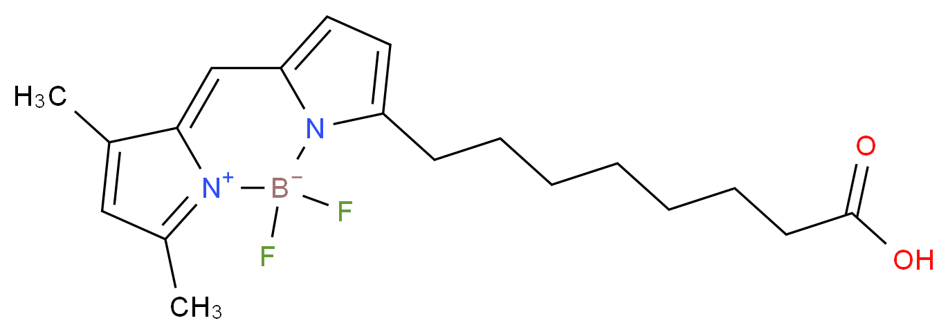 4-(7-carboxyheptyl)-2,2-difluoro-10,12-dimethyl-1λ<sup>5</sup>,3-diaza-2-boratricyclo[7.3.0.0<sup>3</sup>,<sup>7</sup>]dodeca-1(12),4,6,8,10-pentaen-1-ylium-2-uide_分子结构_CAS_1123637-28-4