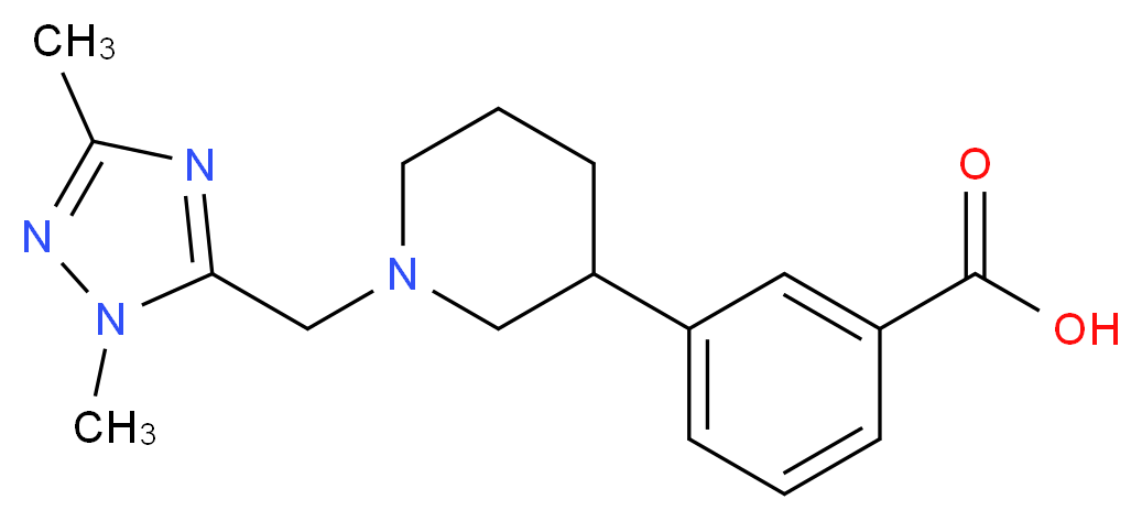3-{1-[(1,3-dimethyl-1H-1,2,4-triazol-5-yl)methyl]piperidin-3-yl}benzoic acid_分子结构_CAS_)