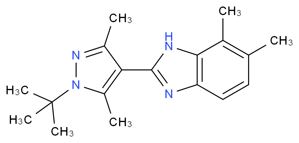 2-(1-tert-butyl-3,5-dimethyl-1H-pyrazol-4-yl)-6,7-dimethyl-1H-benzimidazole_分子结构_CAS_)