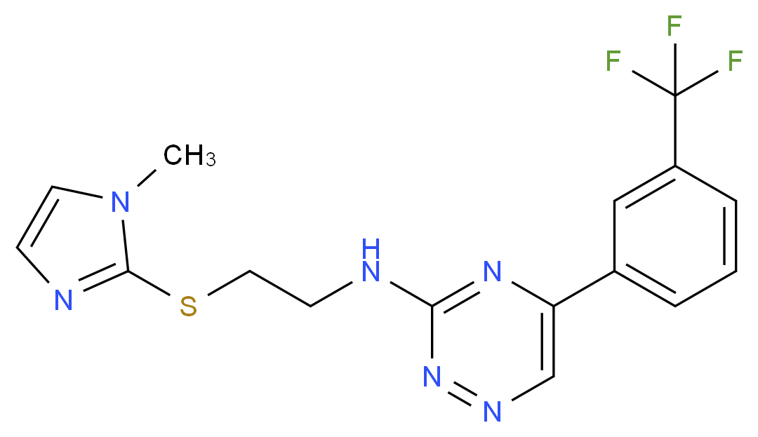 N-{2-[(1-methyl-1H-imidazol-2-yl)thio]ethyl}-5-[3-(trifluoromethyl)phenyl]-1,2,4-triazin-3-amine_分子结构_CAS_)