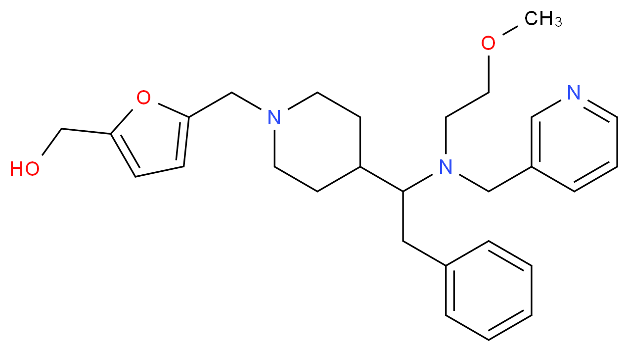 {5-[(4-{1-[(2-methoxyethyl)(3-pyridinylmethyl)amino]-2-phenylethyl}-1-piperidinyl)methyl]-2-furyl}methanol_分子结构_CAS_)
