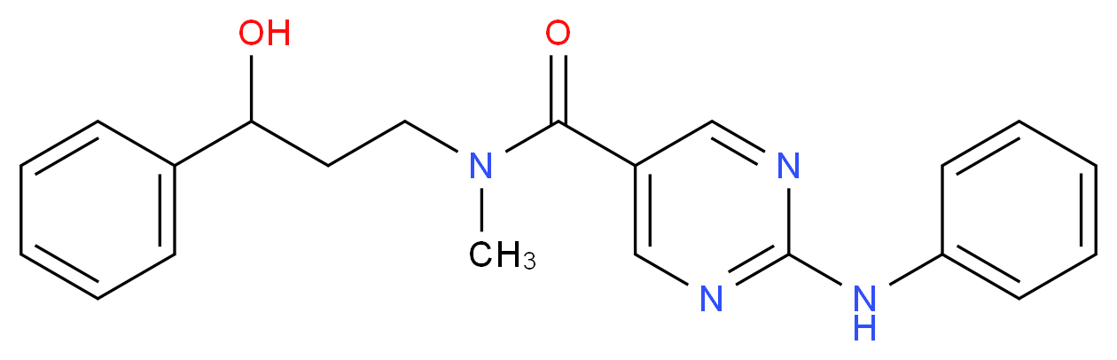 2-anilino-N-(3-hydroxy-3-phenylpropyl)-N-methyl-5-pyrimidinecarboxamide_分子结构_CAS_)