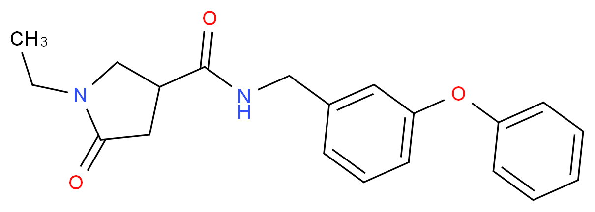 1-ethyl-5-oxo-N-(3-phenoxybenzyl)-3-pyrrolidinecarboxamide_分子结构_CAS_)