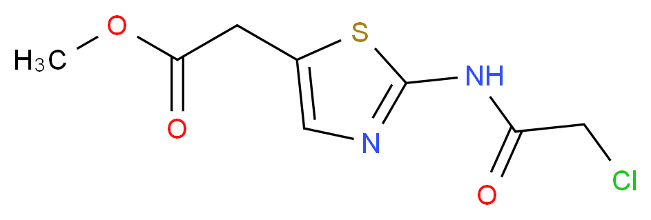 methyl {2-[(chloroacetyl)amino]-1,3-thiazol-5-yl}acetate_分子结构_CAS_869951-10-0)