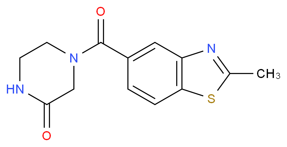 4-[(2-methyl-1,3-benzothiazol-5-yl)carbonyl]-2-piperazinone_分子结构_CAS_)