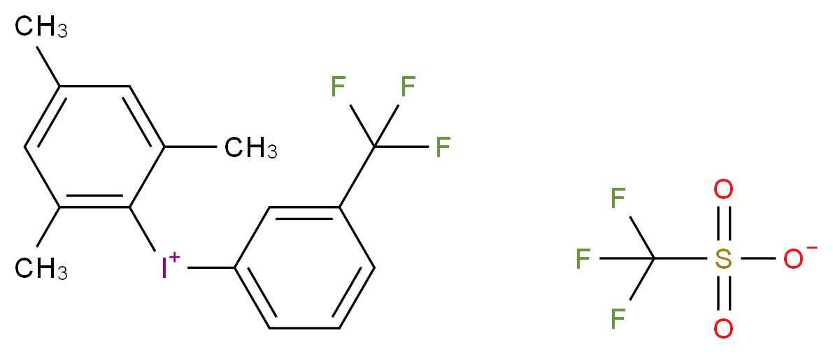 [3-(trifluoromethyl)phenyl](2,4,6-trimethylphenyl)iodanium trifluoromethanesulfonate_分子结构_CAS_1204518-08-0