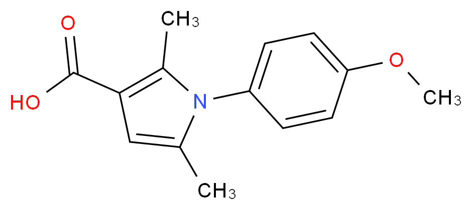 1-(4-methoxyphenyl)-2,5-dimethyl-1H-pyrrole-3-carboxylic acid_分子结构_CAS_3807-58-7