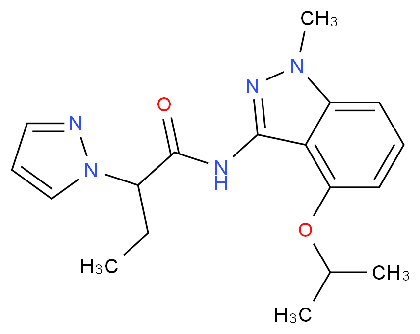 N-(4-isopropoxy-1-methyl-1H-indazol-3-yl)-2-(1H-pyrazol-1-yl)butanamide_分子结构_CAS_)