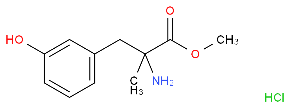 methyl 2-amino-3-(3-hydroxyphenyl)-2-methylpropanoate hydrochloride_分子结构_CAS_96687-21-7