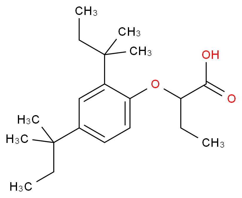 2-[2,4-bis(2-methylbutan-2-yl)phenoxy]butanoic acid_分子结构_CAS_13403-01-5