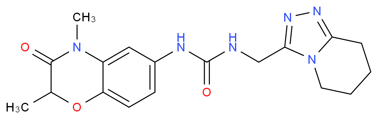 N-(2,4-dimethyl-3-oxo-3,4-dihydro-2H-1,4-benzoxazin-6-yl)-N'-(5,6,7,8-tetrahydro[1,2,4]triazolo[4,3-a]pyridin-3-ylmethyl)urea_分子结构_CAS_)