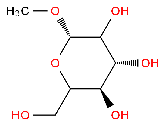 (3R,4R,6S)-2-(hydroxymethyl)-6-methoxyoxane-3,4,5-triol_分子结构_CAS_34004-14-3