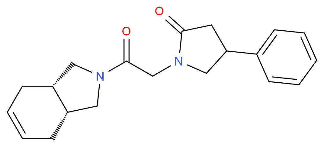1-{2-[(3aR*,7aS*)-1,3,3a,4,7,7a-hexahydro-2H-isoindol-2-yl]-2-oxoethyl}-4-phenyl-2-pyrrolidinone_分子结构_CAS_)