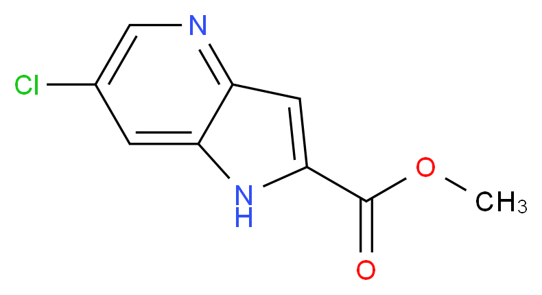 methyl 6-chloro-1H-pyrrolo[3,2-b]pyridine-2-carboxylate_分子结构_CAS_1083196-33-1