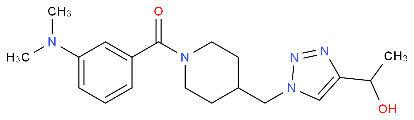 1-[1-({1-[3-(dimethylamino)benzoyl]-4-piperidinyl}methyl)-1H-1,2,3-triazol-4-yl]ethanol_分子结构_CAS_)