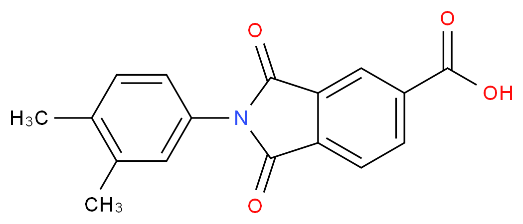 2-(3,4-dimethylphenyl)-1,3-dioxo-2,3-dihydro-1H-isoindole-5-carboxylic acid_分子结构_CAS_294667-04-2