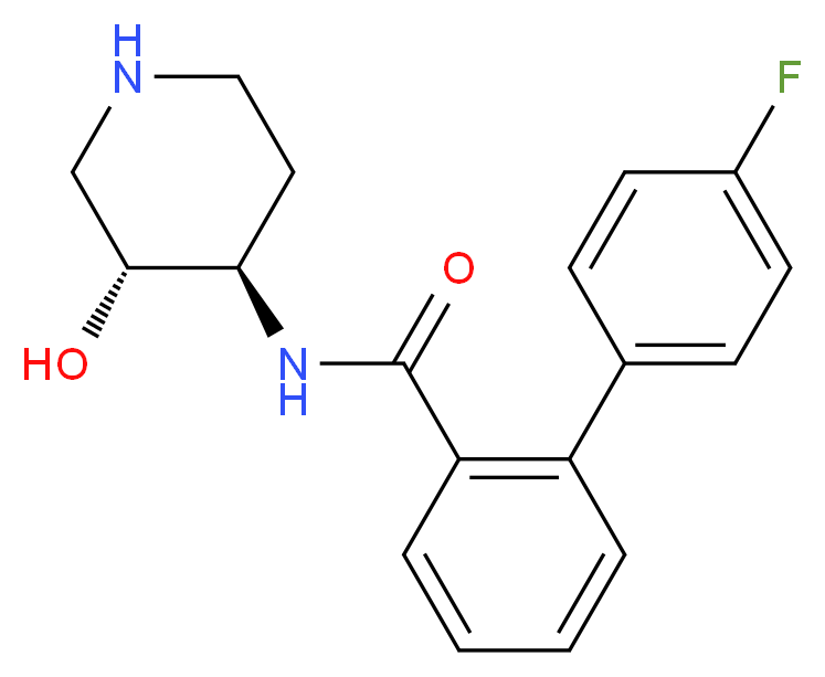 4'-fluoro-N-[(3R*,4R*)-3-hydroxypiperidin-4-yl]biphenyl-2-carboxamide_分子结构_CAS_)