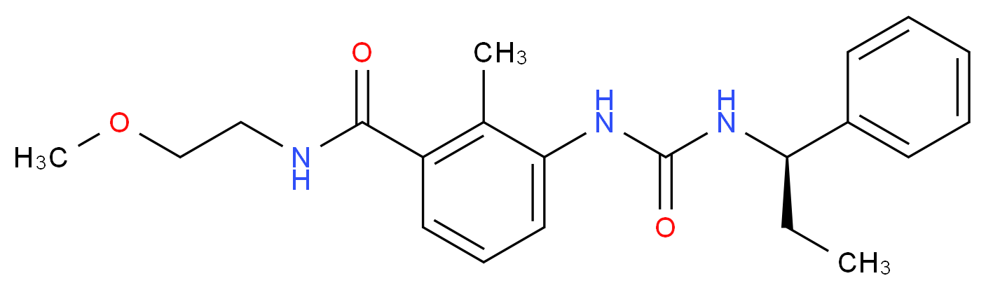 N-(2-methoxyethyl)-2-methyl-3-[({[(1R)-1-phenylpropyl]amino}carbonyl)amino]benzamide_分子结构_CAS_)