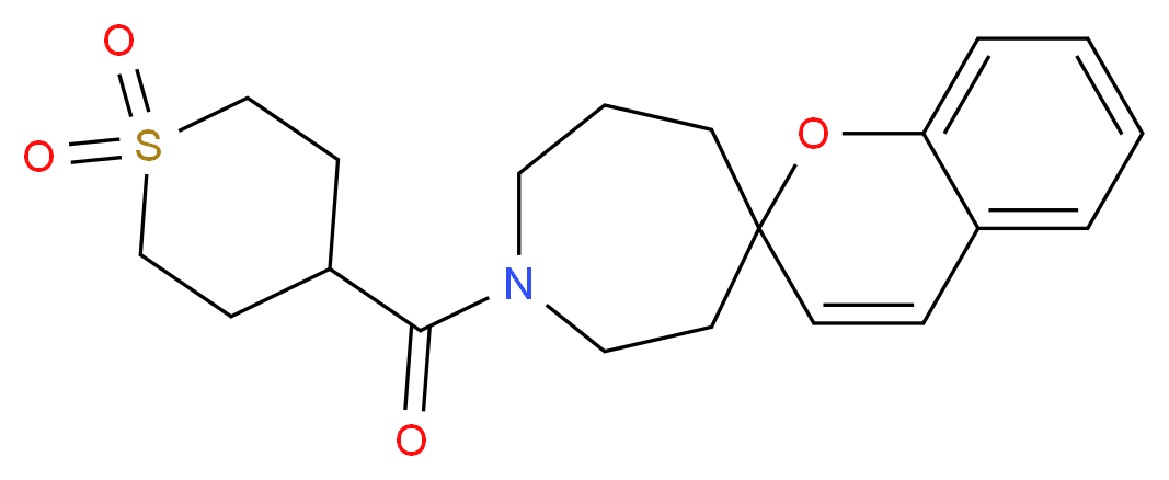 1-[(1,1-dioxidotetrahydro-2H-thiopyran-4-yl)carbonyl]spiro[azepane-4,2'-chromene]_分子结构_CAS_)