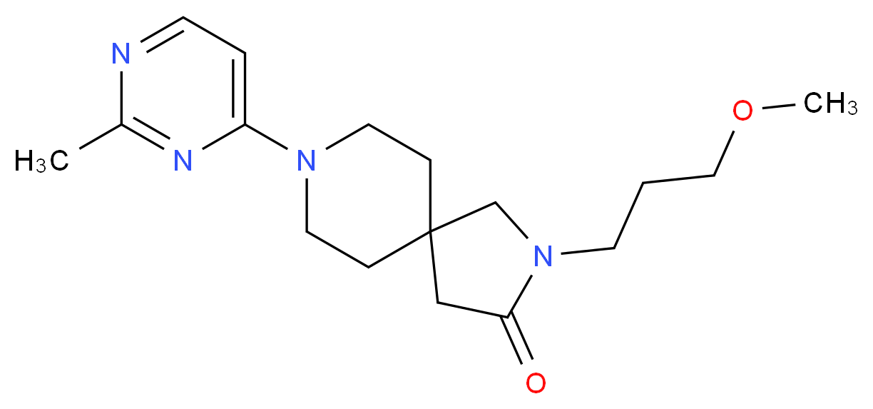 2-(3-methoxypropyl)-8-(2-methyl-4-pyrimidinyl)-2,8-diazaspiro[4.5]decan-3-one_分子结构_CAS_)