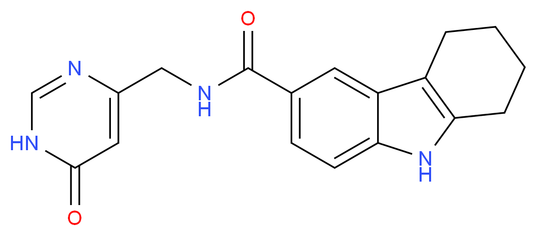 N-[(6-oxo-1,6-dihydropyrimidin-4-yl)methyl]-2,3,4,9-tetrahydro-1H-carbazole-6-carboxamide_分子结构_CAS_)