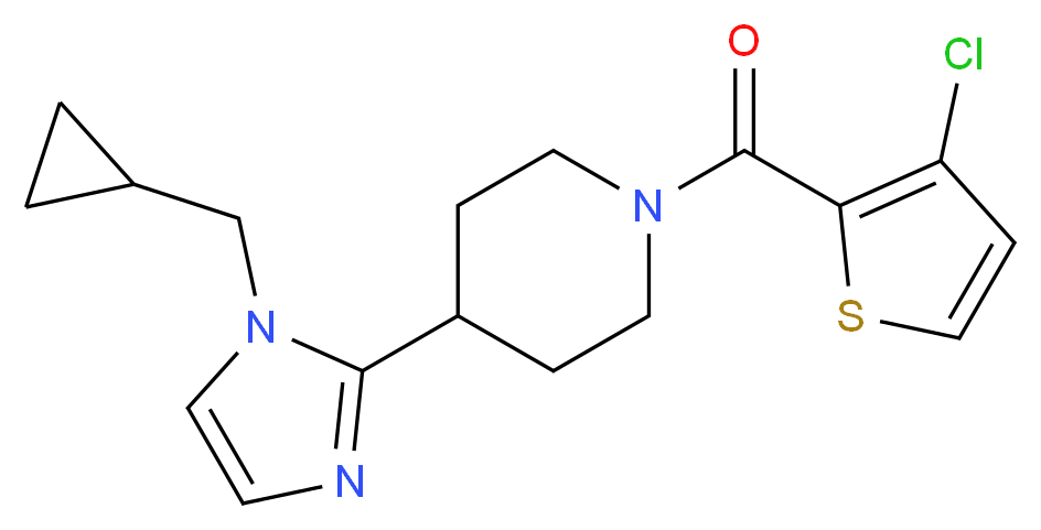 1-[(3-chloro-2-thienyl)carbonyl]-4-[1-(cyclopropylmethyl)-1H-imidazol-2-yl]piperidine_分子结构_CAS_)