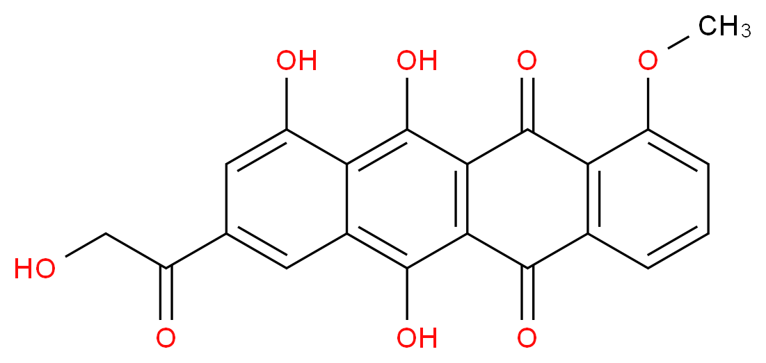 6,10,11-trihydroxy-8-(2-hydroxyacetyl)-1-methoxy-5,12-dihydrotetracene-5,12-dione_分子结构_CAS_1159977-23-7