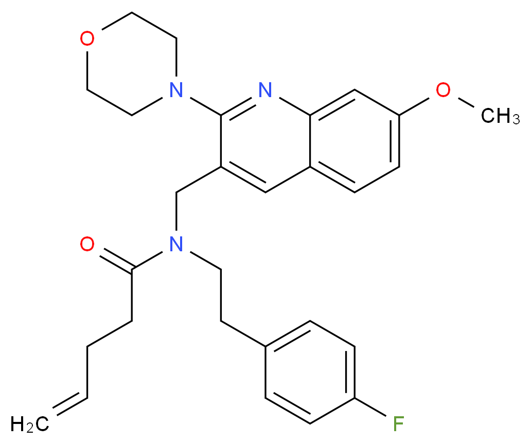N-[2-(4-fluorophenyl)ethyl]-N-{[7-methoxy-2-(4-morpholinyl)-3-quinolinyl]methyl}-4-pentenamide_分子结构_CAS_)