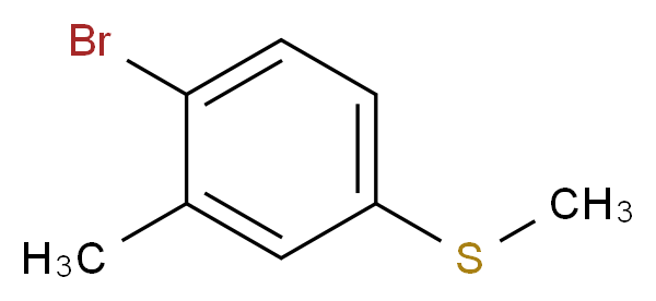 1-bromo-2-methyl-4-(methylsulfanyl)benzene_分子结构_CAS_90532-02-8