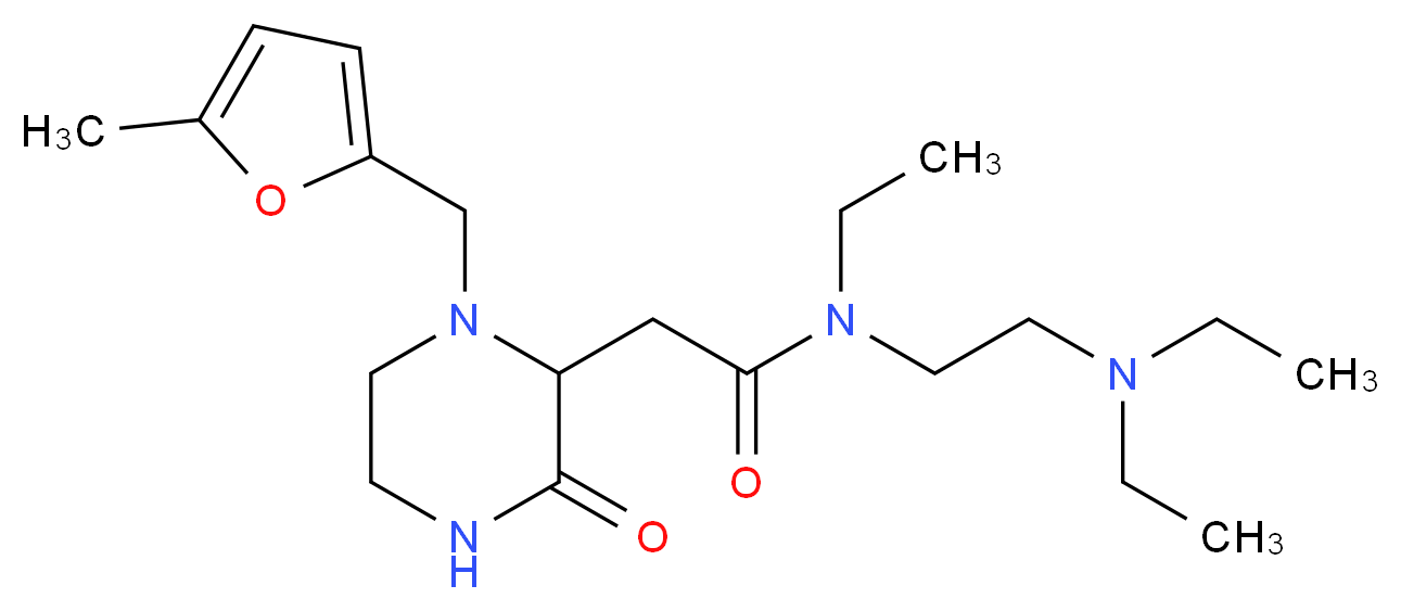 N-[2-(diethylamino)ethyl]-N-ethyl-2-{1-[(5-methyl-2-furyl)methyl]-3-oxo-2-piperazinyl}acetamide_分子结构_CAS_)