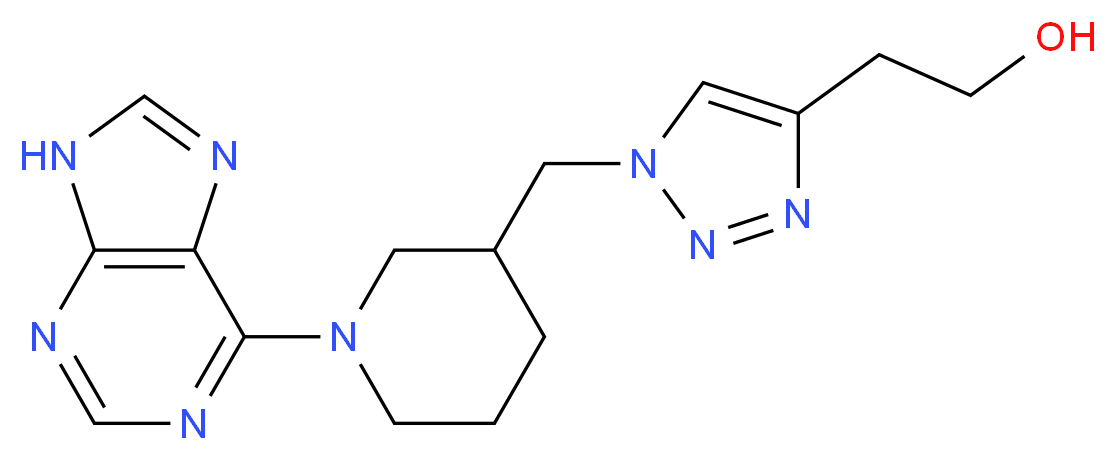 2-(1-{[1-(9H-purin-6-yl)piperidin-3-yl]methyl}-1H-1,2,3-triazol-4-yl)ethanol_分子结构_CAS_)