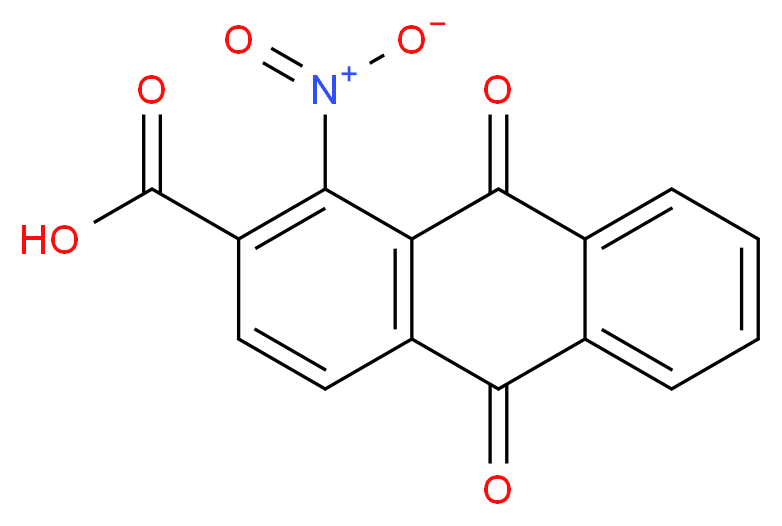 1-nitro-9,10-dioxo-9,10-dihydroanthracene-2-carboxylic acid_分子结构_CAS_128-67-6