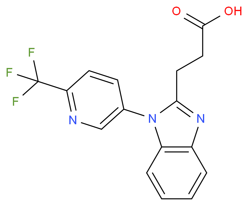 3-{1-[6-(trifluoromethyl)pyridin-3-yl]-1H-benzimidazol-2-yl}propanoic acid_分子结构_CAS_)