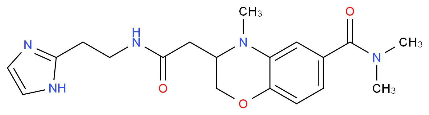 3-(2-{[2-(1H-imidazol-2-yl)ethyl]amino}-2-oxoethyl)-N,N,4-trimethyl-3,4-dihydro-2H-1,4-benzoxazine-6-carboxamide_分子结构_CAS_)