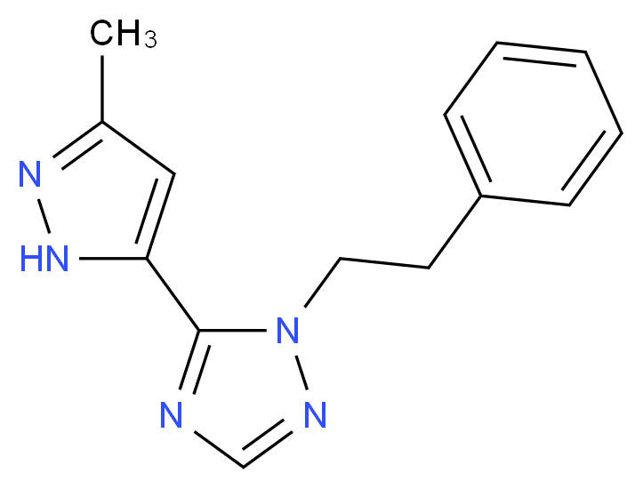 5-(3-methyl-1H-pyrazol-5-yl)-1-(2-phenylethyl)-1H-1,2,4-triazole_分子结构_CAS_)