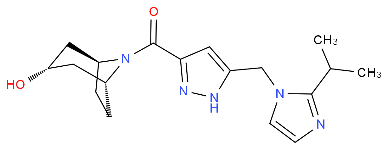 (3-endo)-8-({5-[(2-isopropyl-1H-imidazol-1-yl)methyl]-1H-pyrazol-3-yl}carbonyl)-8-azabicyclo[3.2.1]octan-3-ol_分子结构_CAS_)