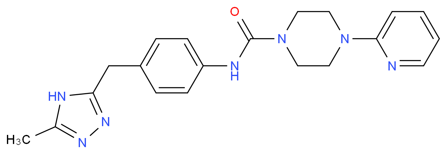 N-{4-[(5-methyl-4H-1,2,4-triazol-3-yl)methyl]phenyl}-4-pyridin-2-ylpiperazine-1-carboxamide_分子结构_CAS_)